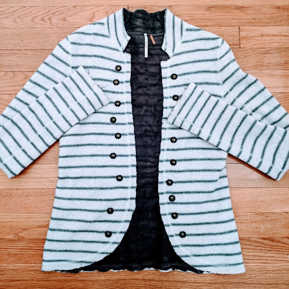 Free People Striped wool Sweater jacket.